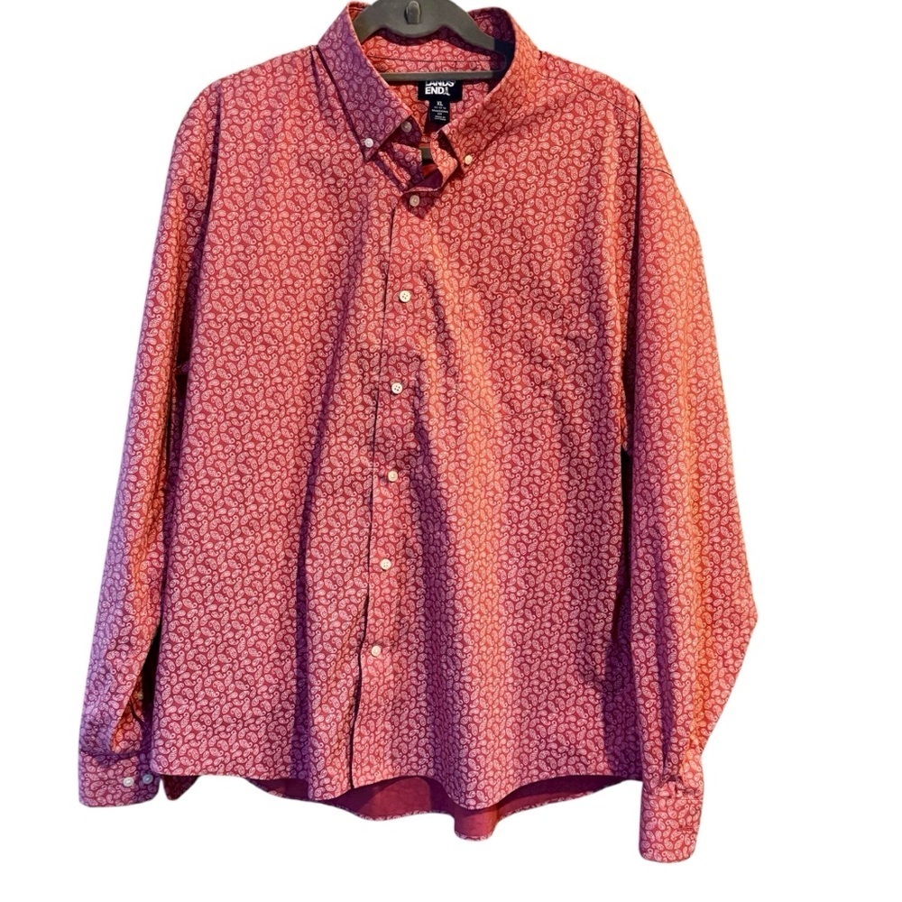 Lands' End Men's Dusty Rose Paisley Button Down Shirt Sz XL NWOT - Picture 5 of 6